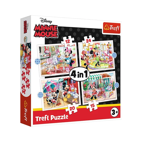 Minnie Egér és barátai 12,15,20,24db-os 4 az 1-ben puzzle - Trefl