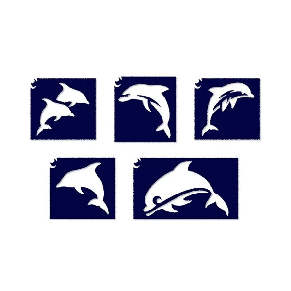 Delfin csillámtetoválás sablon szett 5db-os