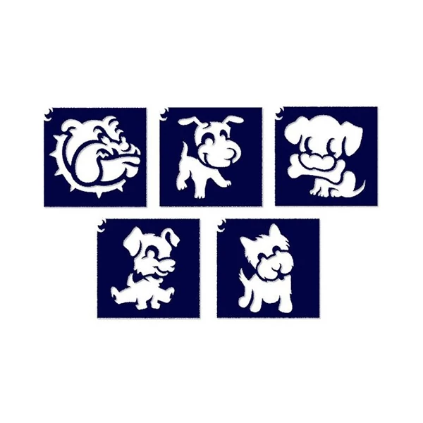 Kutyus csillámtetoválás sablon szett 5db-os