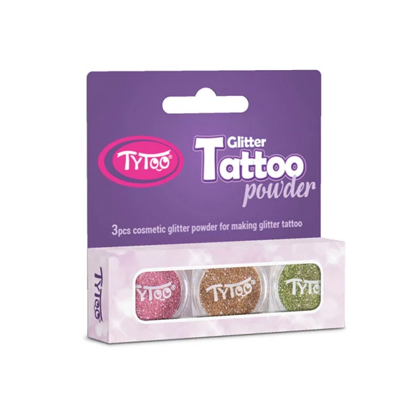 TyToo: Rózsaszín, arany és pezsgő színű csillámpor szett 3x2,5ml