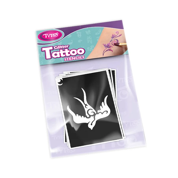 Női 1 csillámtetoválás sablon szett 10db-os