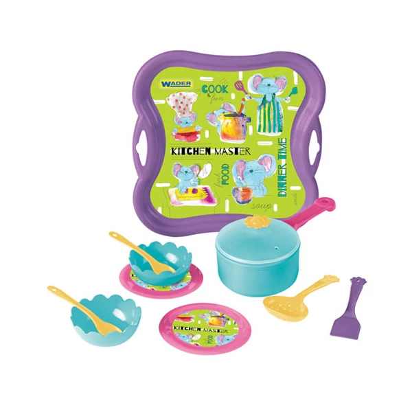 Dinner Time színes étkészlet tálcával - Wader