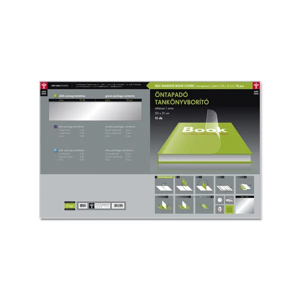 Átlátszó öntapadós tankönyvborító 50x31