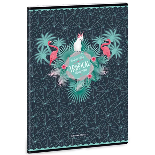 Pink Flamingo négyzethálós kapcsos füzet A/4