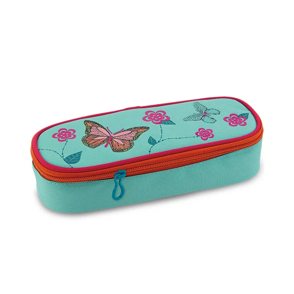 Pillangó mintás lekerekített tolltartó 23x5x9cm