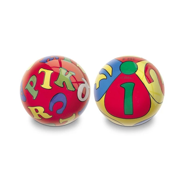 Betűk és számok gumilabda 14cm - Mondo Toys