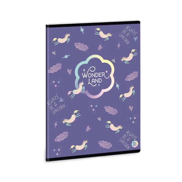 Ars Una: Wonderland Unicorn négyzethálós füzet A/5 40lapos