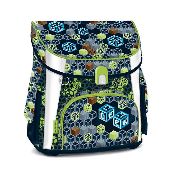 Geek mágneszáras iskolatáska, hátizsák 33x41x24cm