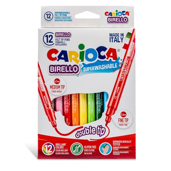 Dupla végű filctoll készlet 12db - Carioca