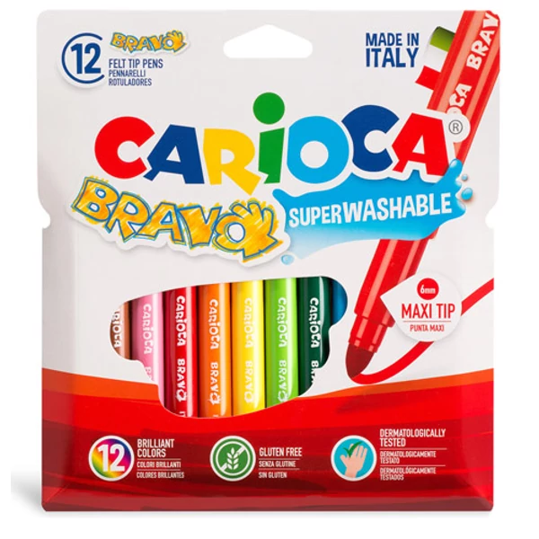 Színes maxi filctoll 12 db-os - Carioca