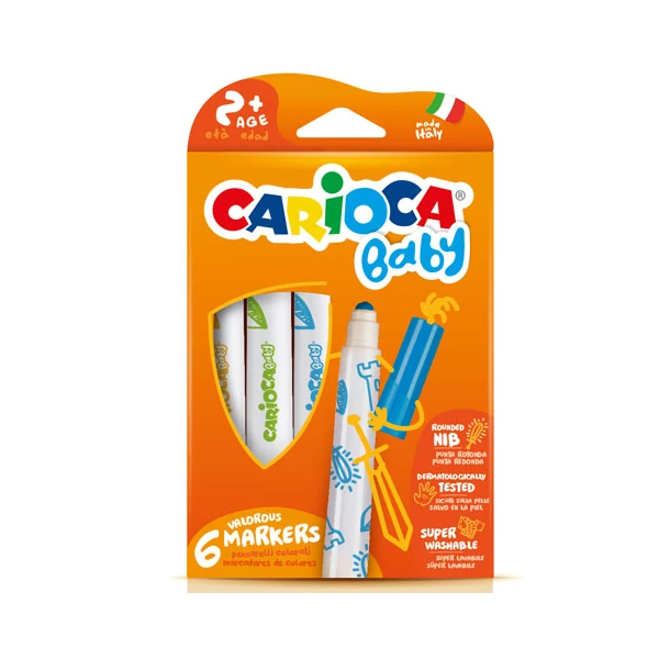 Carioca: Színes bébi filctoll 6db-os szett kimosható