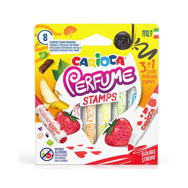 3 az 1-ben illatos nyomdás filctoll szett 8 db-os - Carioca