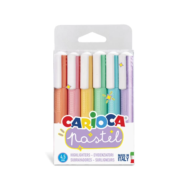 Pasztell színű kihúzó filc 6 db-os szett 4,5mm - Carioca