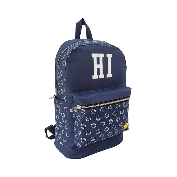 Smiley kék iskolatáska, hátizsák