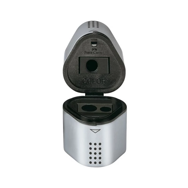 Faber-Castell: Grip tárolós tripla hegyező ezüst