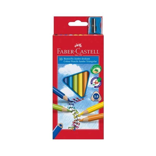 Faber-Castell: Junior színes ceruza 10db-os hegyezővel