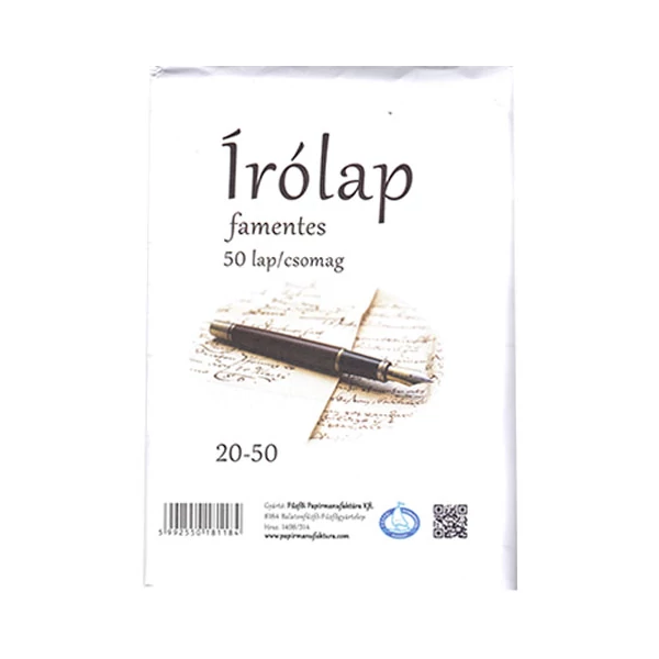 Famentes borítékos írólap 50db 20-50