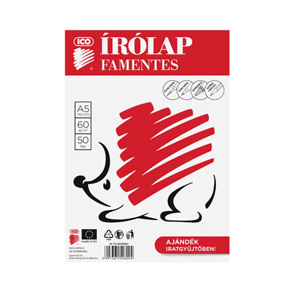 Ico: Süni famentes írólap A/5-ös méretben 50 lap