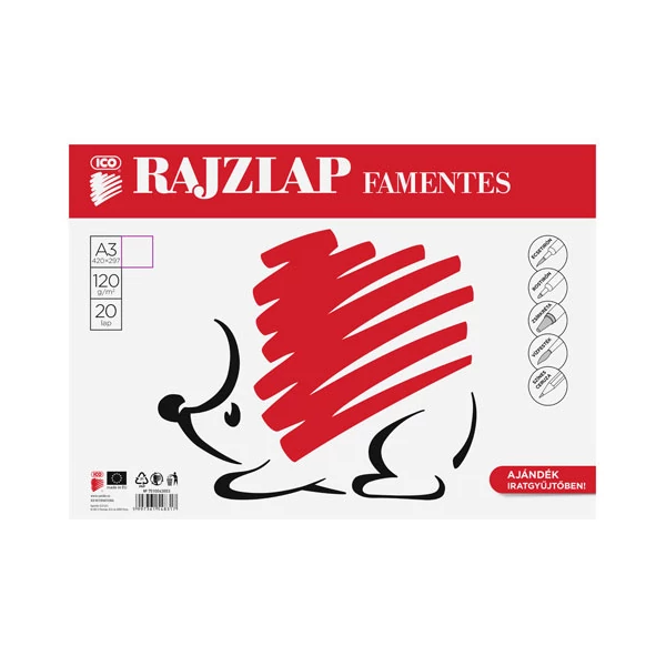 Ico: Süni famentes rajzlap A/3-as méretben 20 lap