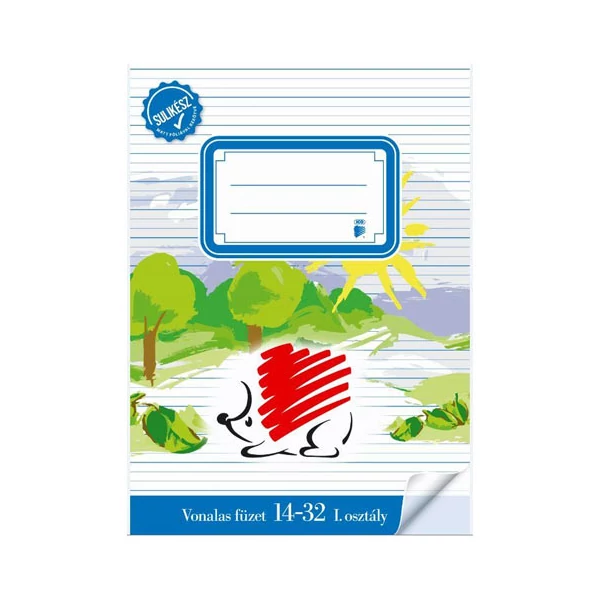 ICO: SÜNI első osztályos sulikész bekötött vonalas füzet A/5-ös 14-32-es