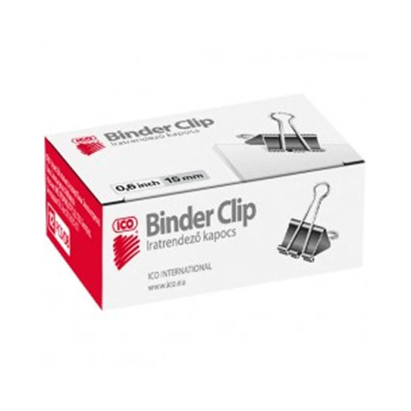 ICO: Binder csipesz 15mm 12db-os doboz