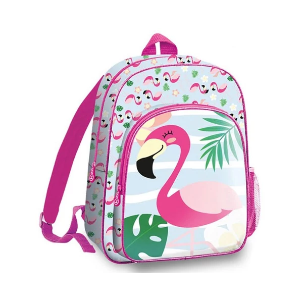 Flamingó lekerekített iskolatáska, hátizsák 36cm