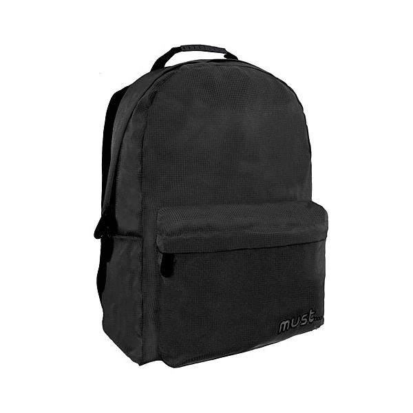 MUST Monochrome Ripstop fekete iskolatáska hátizsák