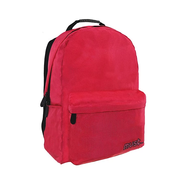 MUST Monochrome Ripstop piros iskolatáska hátizsák