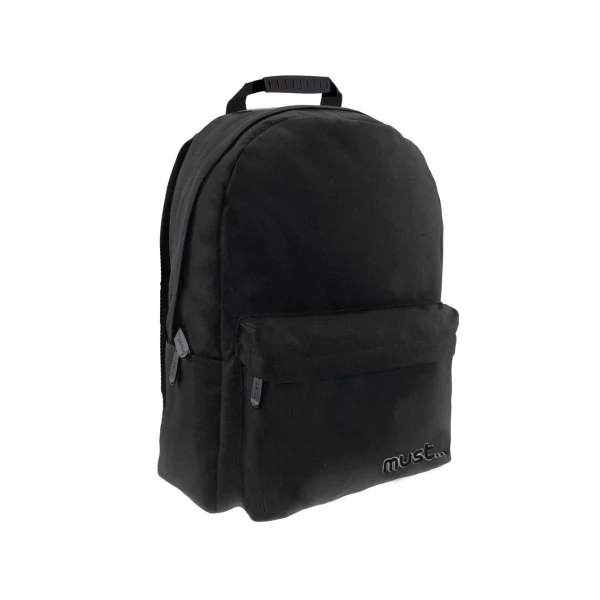 Must: Fekete Monochrome Jeans iskolatáska, hátizsák 32x17x42cm