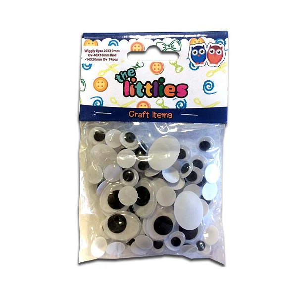 Műanyag szemek 3 méretben 74db