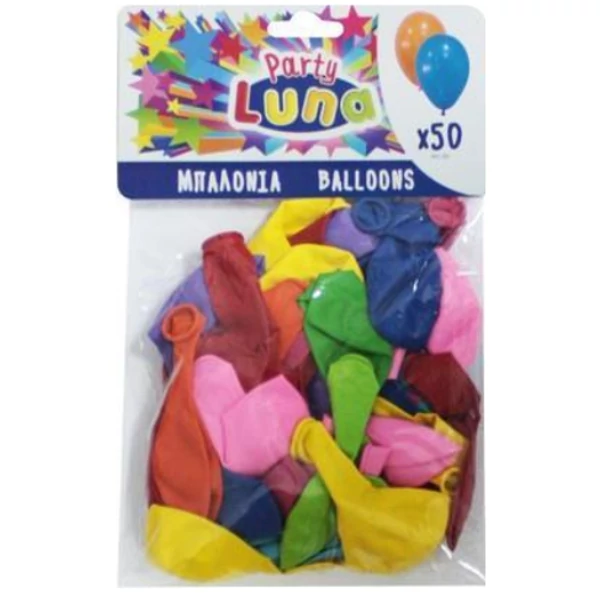 Színes party lufi 24cm-es 50db-os szett