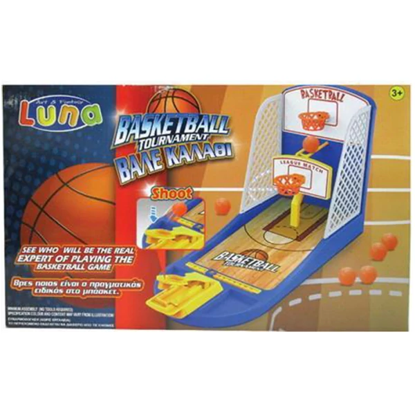 Luna: Asztali kosárlabda ügyességi játékszett dupla kosárpalánkkal 38x23cm