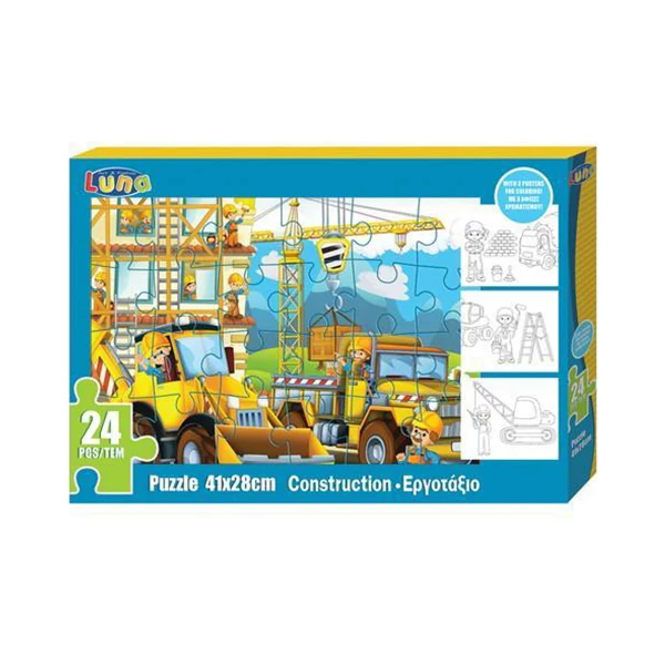 Építkezés puzzle 24db-os és három színezhető poszter