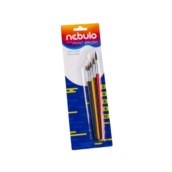 Nebulo: Ecset festett fanyelű 5db-os szett (2-4-6-8-10)