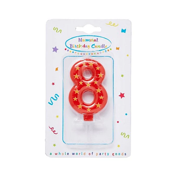 Csillagos számgyertya 8-as