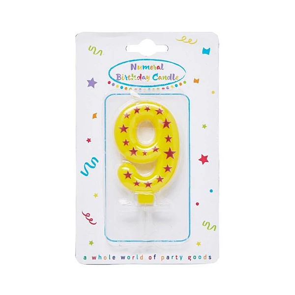 Csillagos számgyertya 9-es