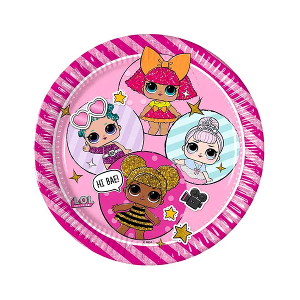 L.O.L. Surprise: 8db-os papírtányér szett 23cm