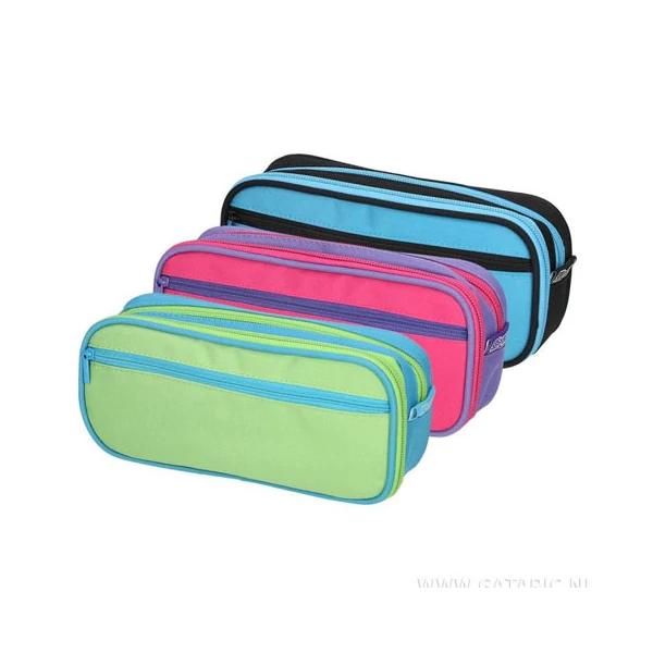 Spirit: Shell színes háromzsebes ovális tolltartó többféle változatban 21x6cm