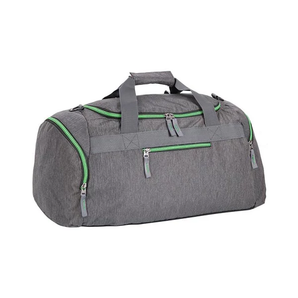 Spirit: Szürke sporttáska neonzöld cipzárral 55x31x41cm