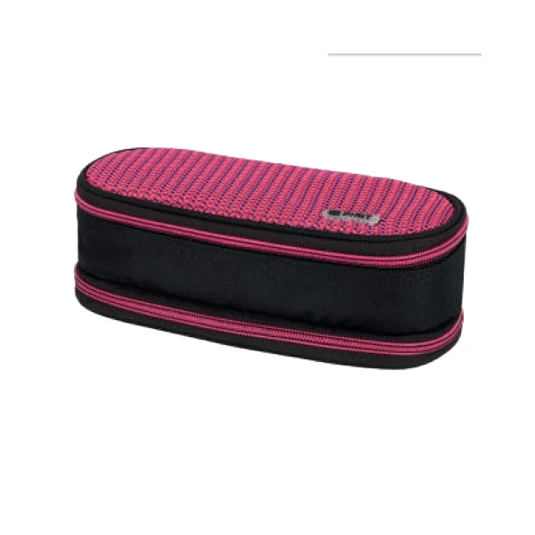 Spirit: My Bag fekete és pink két rekeszes ovális tolltartó