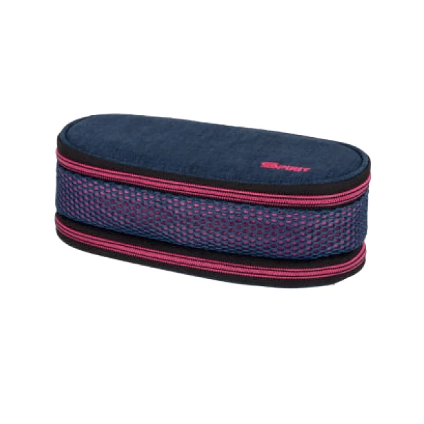 Spirit: My Bag kék és pink két rekeszes ovális tolltartó