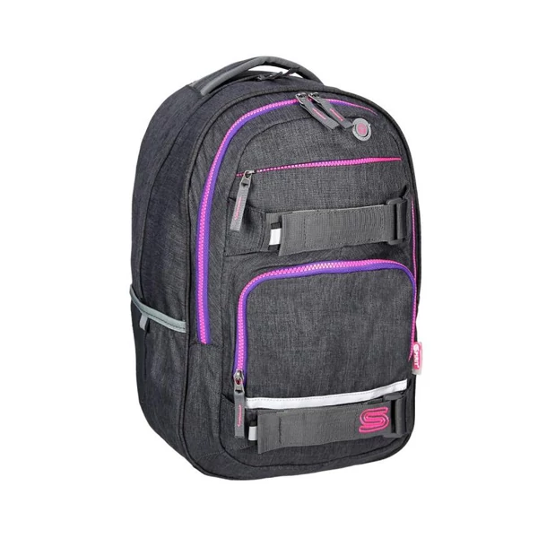 Spirit: Campus szürke és pink lekerekített iskolatáska, hátizsák