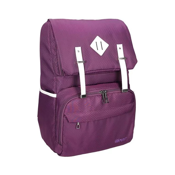 Spirit: Bíbor színű hátizsák fehér pántokkal 47x33x17cm