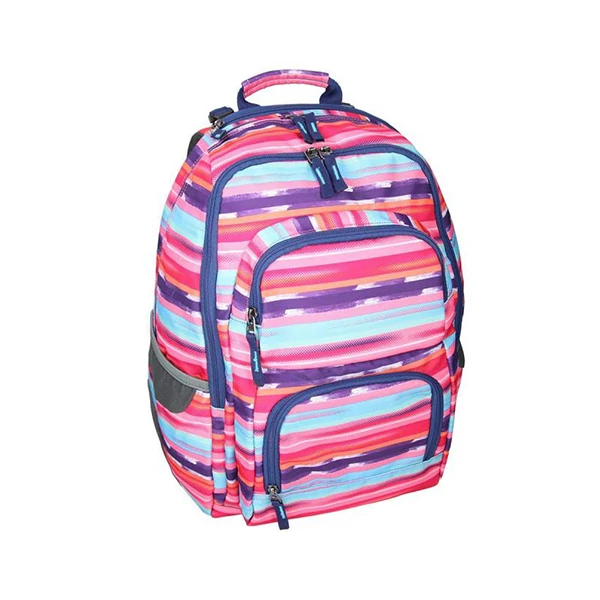 Spirit: E-Bag színes csíkos lekerekített iskolatáska, hátizsák