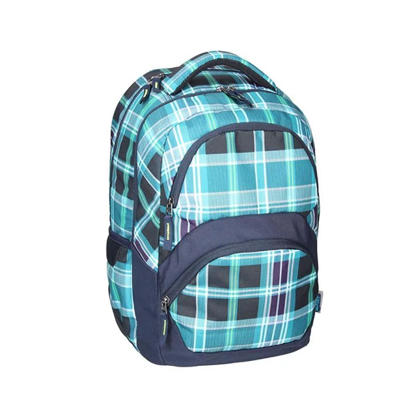 Spirit: Freedom kék kockás lekerekített iskolatáska, hátizsák