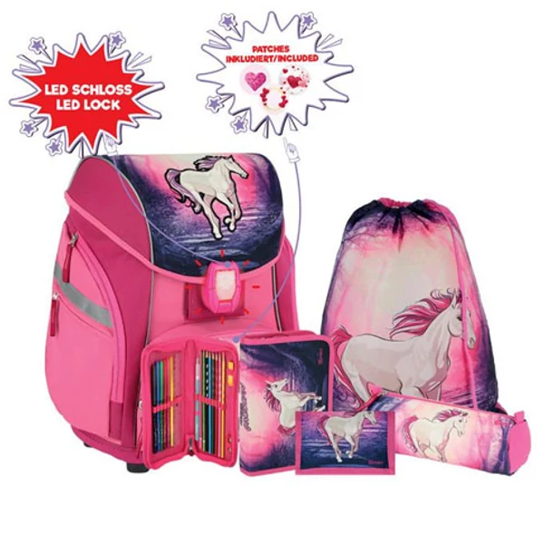 Spirit: Mágikus unikornis 5db-os iskolatáska szett kiegészítőkkel LED fénnyel