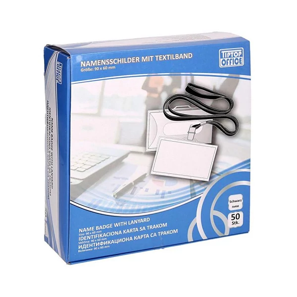 Spirit: Névkártya tartó fekete nyakpánttal 90x60mm 1db