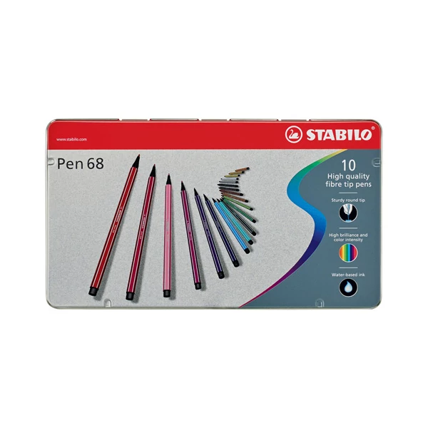 Stabilo: Pen 68 fém dobozos filctoll készlet 10db-os