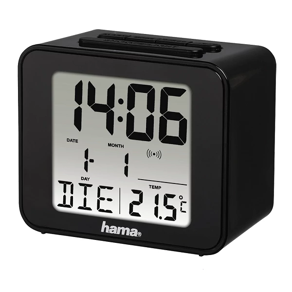 Hama Cube rádióvezérelt ébresztőóra - fekete (186304)