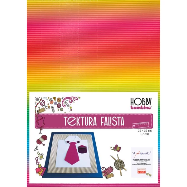 Bambino: Szivárványos sárga dekor 3D hullámkarton B4 25x35cm